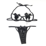 2Pcs Harness Sexy Bow Bra and Panty Lingerie Set Egypt with Underwire