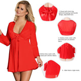 Mesh Bell Sleeve Robe And Babydoll Egypt Set