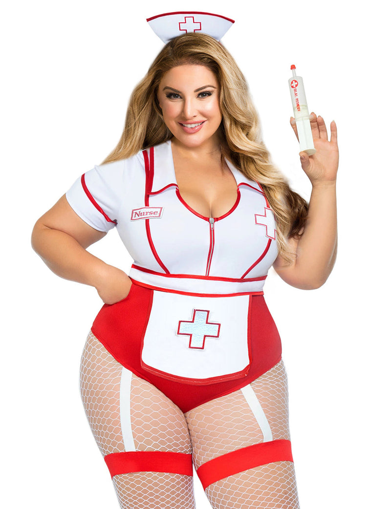 Sexy One Piece Bodysuit Zipper Design Decoration Nurse Egypt Costume