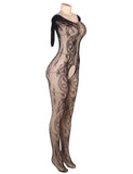 Fishnet & Lace Crotchless Floral Black Bodystockings Egypt
