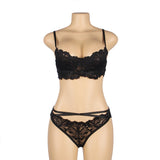 New Pink & Black Floral Lace Adjustable Strap Underwire Bra Set