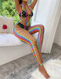 Halter Sexy Backless Colorful Hollow Out Bodystocking Egypt