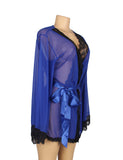 Sexy Long Sleeve Mesh Robe Sleepwear Egypt With Belt