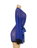 Sexy Long Sleeve Mesh Robe Sleepwear Egypt With Belt