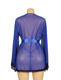 Sexy Long Sleeve Mesh Robe Sleepwear Egypt With Belt
