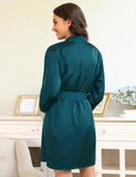 Green Silk Satin Lace Splice Sexy Women Two-piece Home Pajamas Egypt