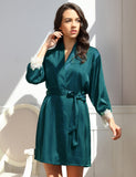 Green Silk Satin Lace Splice Sexy Women Two-piece Home Pajamas Egypt