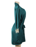 Green Silk Satin Lace Splice Sexy Women Two-piece Home Pajamas Egypt