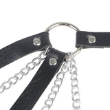 Wild black punk bondage Egypt belt with metal pin buckle Bdsm