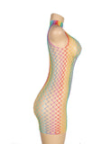 Colorful High Collar Sleeveless Fishnet Bodystocking Egypt