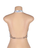 Silver Leather Egypt Chest Harness Straps Bras Chain BDSM