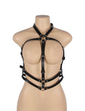 Black Leather Egypt Chest Harness Straps