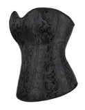 Black off Shoulder 12 Pieces Plastic Bones Corsets Egypt With Panties