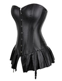 Pieces Plastic Bones Faux Leather Corset Mini Dress