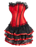 Steel Bones Black Lace Red Corset Egypt