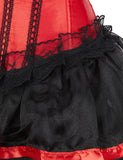 Steel Bones Black Lace Red Corset