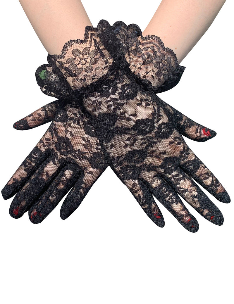 Enchanting Black Lace Gloves