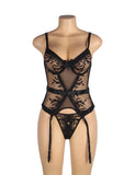 New Elegant Embroidery Garter Lingerie With Long Row Of Back Buckles