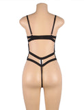 Plus Size Black Sexy Cut Out Bandage Bodysuit