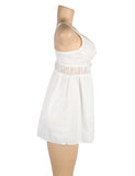 White V-neck sexy suspender Babydoll Brideessentials