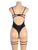 New Black One-piece Mesh Underwire Bodysuit