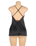 Sexy High-end Satin Lace Stitching Open Back Ladies Babydoll Egypt