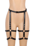 Black Leather Egypt Bondage Chain Bandage Garter