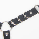 Black Leather Bondage Chain Bandage Garter
