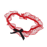 A Pair Of Sexy Red Lace Bow Leg Rings