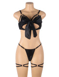 Openable Red & Black Bow Sexy Bra Egypt Set