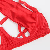 Openable Red & Black Bow Sexy Bra Set Egypt