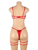 Openable Red & Black Bow Sexy Bra Set Egypt