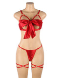 Openable Red & Black Bow Sexy Bra Set Egypt