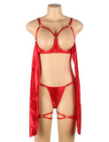 Openable Red & Black Bow Sexy Bra Set Egypt