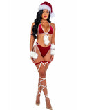 Sexy Red Christmas Egypt Plush Bra Set