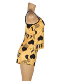 Leopard Print Suspender Home Wear Pajama Set