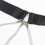 Black Mesh Chain Suspender Bodysuit