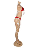 Sexy Red Christmas Egypt Plush Bra Set