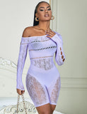 Long-Sleeved One Shoulder Sexy Mesh Bodystocking Egypt
