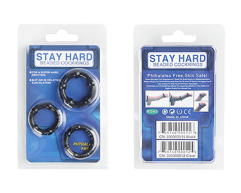 Black 3 Penis Rings Set Beaded Cock Ring To Delay Ejaculation Egypt