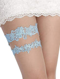 Blue Sexy Floral Lace Bow Leg Ring