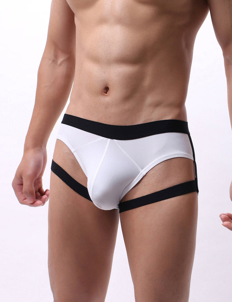 Black & Blue & White Ice Silk Strappy Sexy Men's Egypt Underwear