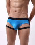 Blue & Black & White Ice Silk Strappy Sexy Men's Underwear