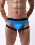 Blue & Black & White Ice Silk Strappy Sexy Men's Underwear