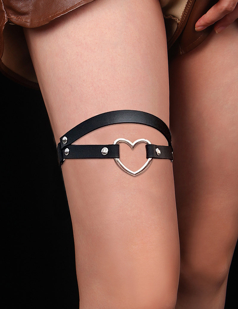 Leather Adjustable Stud Punk Leg Loop