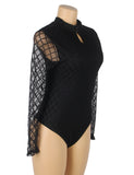 Black High Neck Mesh Minimalist Bodysuit Egypt