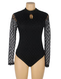 Black High Neck Mesh Minimalist Bodysuit Egypt