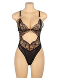 Black Sexy Hollow Cut Lace See Through Teddy Lingerie Egypt