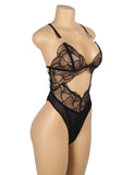 Black Sexy Hollow Cut Lace See Through Teddy Lingerie Egypt