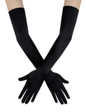 Black 55cm Long Simulated Silk Long Gloves